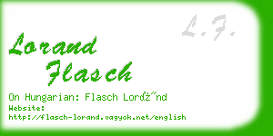 lorand flasch business card